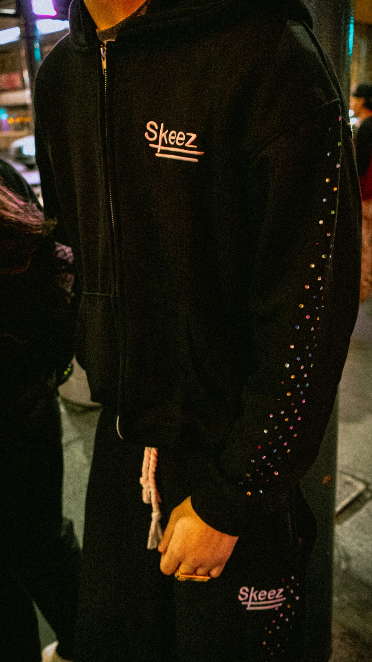 SKEEZ RHINESTONE SWEATSUIT